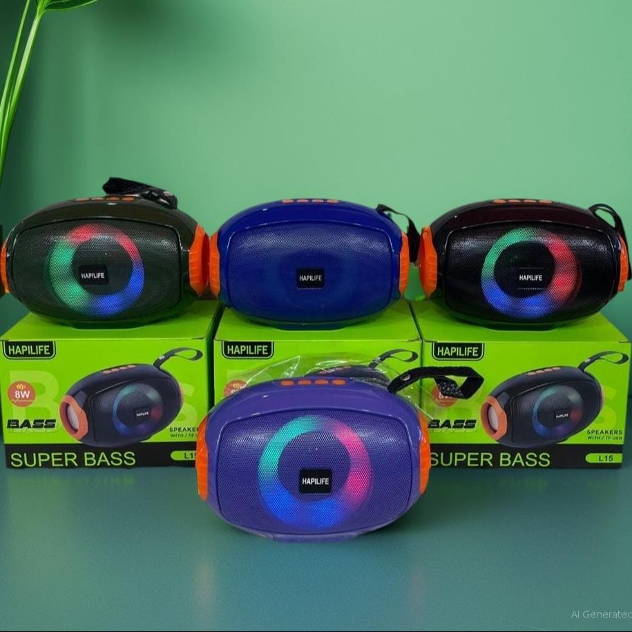 Speaker Bluetooth Portable Hapilife L15 Super Bass with RGB Light