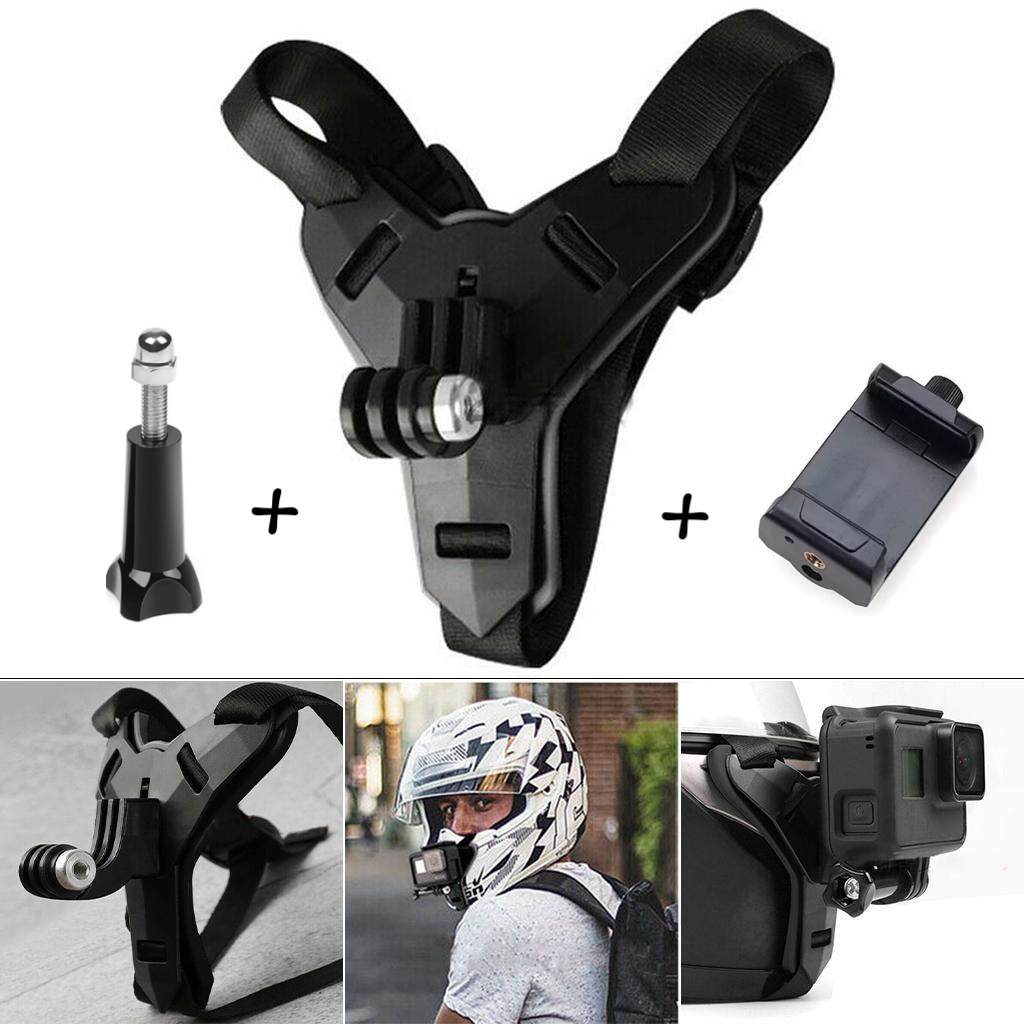 Helmet Chin Mount & Phone Holder for Motorcycle & Action Camera